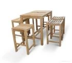 Teak Bar Height Dining Set for 6 - Teak Outdoor Dining - Goldenteak