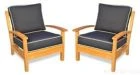 Teak Deep Seating Club Chair Pair - Goldenteak