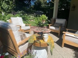 Deep Seating Chairs Around Firepit - Customer Photo Goldenteak