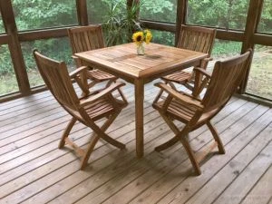 Teak Patio Set for 4 Bistro Providence - Goldenteak Customer Photo