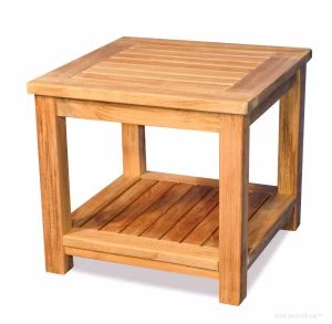 Teak Small Veranda Side Table or end table, with shelf