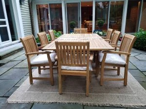 Teak Dining Set for 8 - Calais Collection - Natural Teak