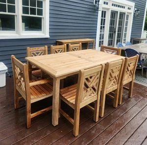 Teak Outdoor Dining Set for 8 - Customer Photo Goldenteak - HMA