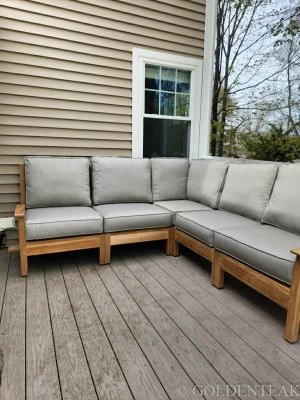 Teak Sectionals in Dove - Customer Photo Natick