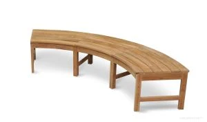 Teak circular backless bench