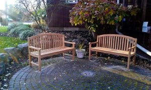 Teak Bench Aquinah at the Demarest Free Library, Demarest NJ - customer photo