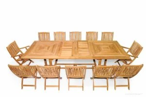 Nantucket Dining Set Seats 12 |  Premium Teak