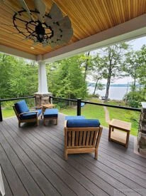 Outdoor Club Chairs Teak  with Coffee Table - customer installation Photo Goldenteak