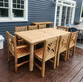 Teak Patio Dining Set for 8 - Goldenteak Customer Photo