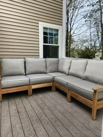 Teak Sectionals in Dove - Customer Photo Natick