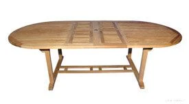 Teak Dining Table Oval Double Extension  Large - Jupiter Collection