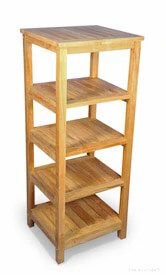 Solid Teak Square 5 tier shelf unit