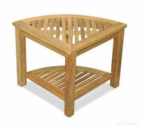 Teak Corner Shower Stool, or Corner Table 20X20X18H