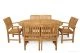 Teak Patio Dining Set for 6 - Oval Table & 6 Chairs