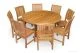 Teak Outdoor Dining Set for 8 - 60in Round Table 8 Chairs | Premium Teak