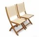 Teak Folding Providence Chair no arms Cream Batyline Sling Fabric