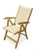 Teak Recliner chair with Batyline fabric Cream