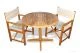 Teak Patio Set, Pedestal Table and 2 Directors Chairs Choose color