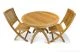 Teak Patio Set for 2 - Round Pedestal table, 2 Providence Folding Side Chairs