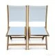 Teak Folding Side Chair White Sling Seat PAIR- Providence Collection