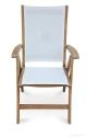 Teak Recliner chair with White Sling