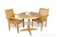 Teak Dining Set for 2, Round Table and 2 stacking chairs