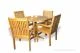 Teak Dining Set for 4, Round Table and 4 stacking chairs