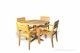 Teak Dining Set Round Table and 4 Stacking chairs