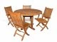 Teak Dining Set Padua 48 in, 2 Rockport Dining Chairs, 2 Rockport  Side Chairs